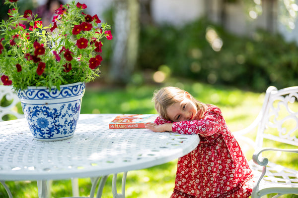 Flower Print Red Dress