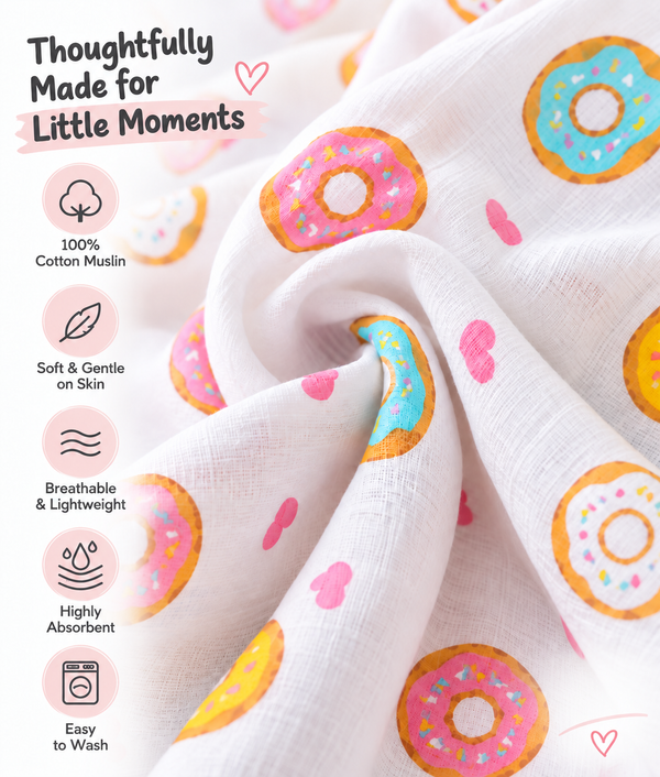 Baby Swaddle, Burp Cloth & Washcloth Set – 3 Piece