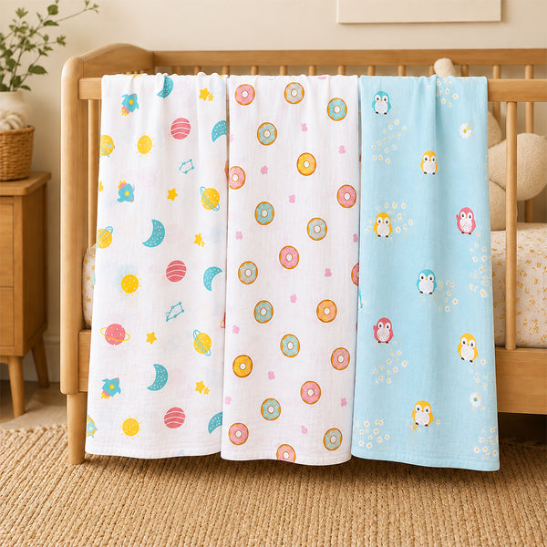 Muslin Swaddles - 3 Pack