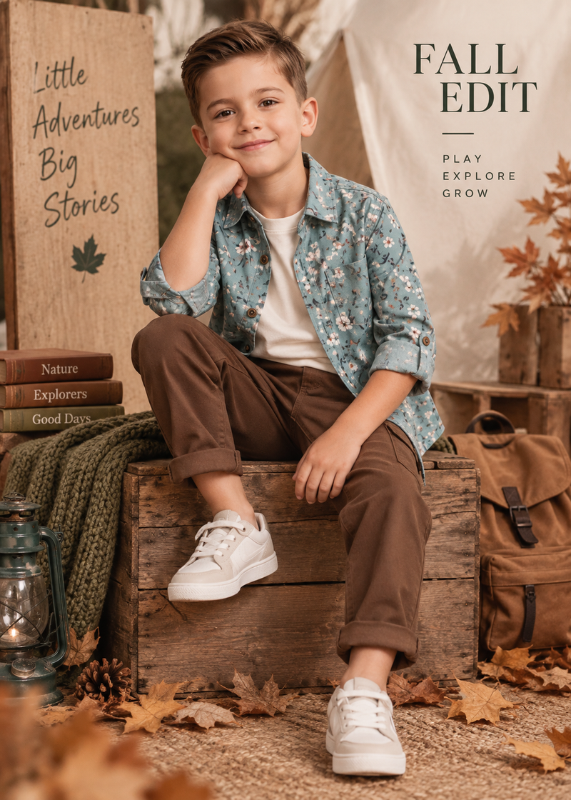 Boys Floral Printed Full Sleeve Shirt