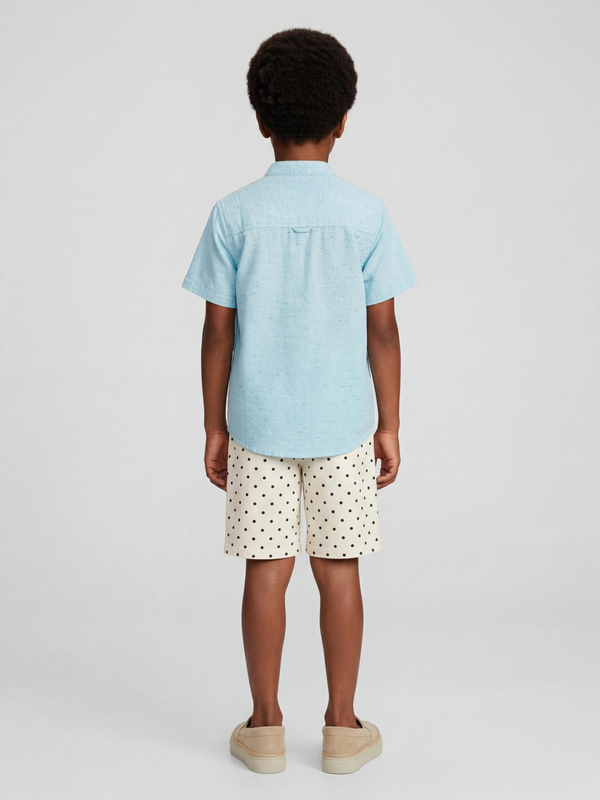 Light Blue Mandarin Collar Shirt