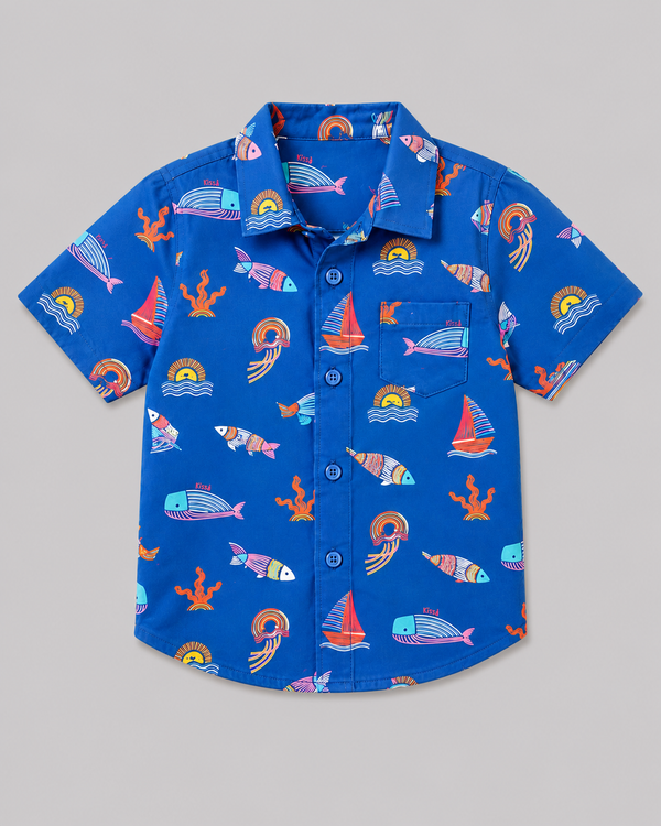 Blue Ocean Print Shirt