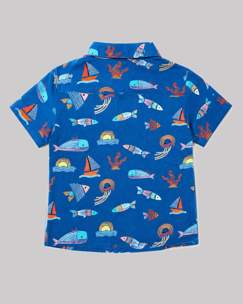Blue Ocean Print Shirt