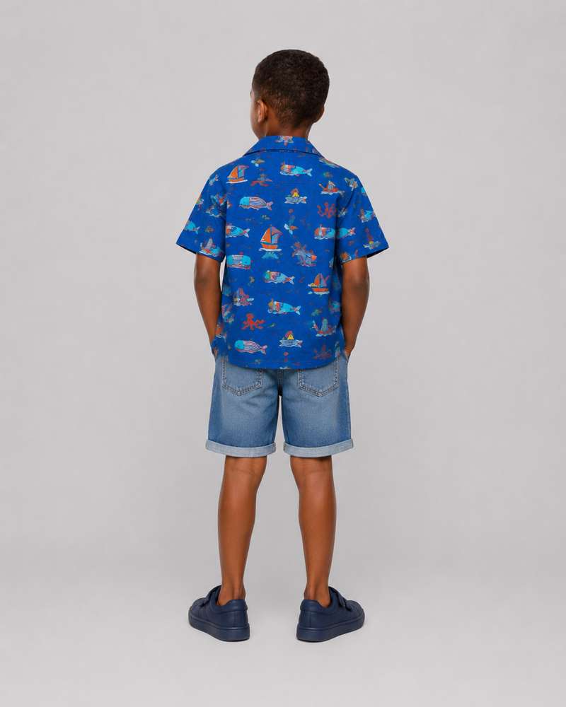 Blue Ocean Print Shirt