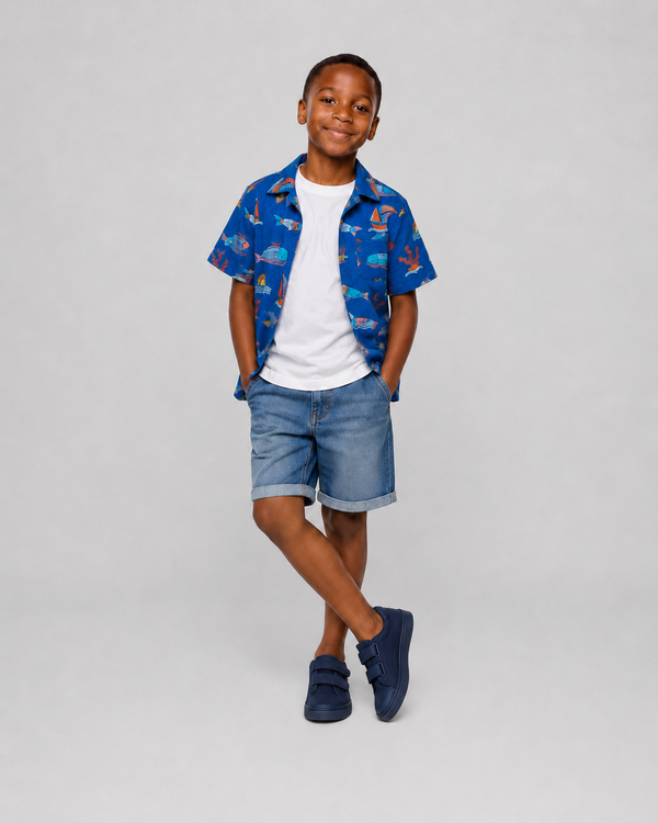 Blue Ocean Print Shirt