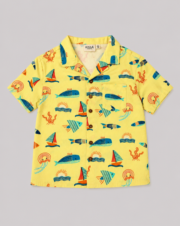 Yellow Ocean Print Shirt