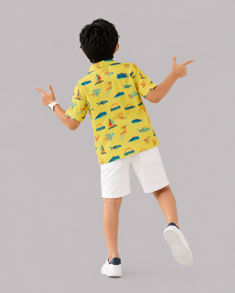 Yellow Ocean Print Shirt