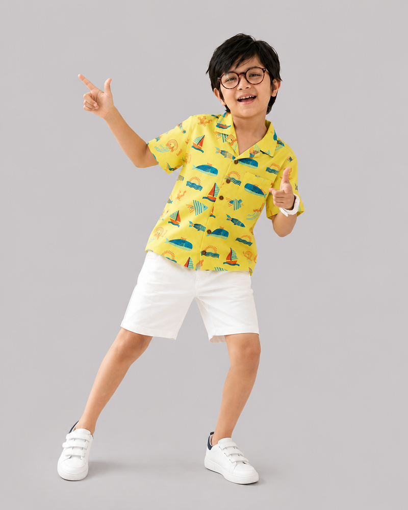 Yellow Ocean Print Shirt