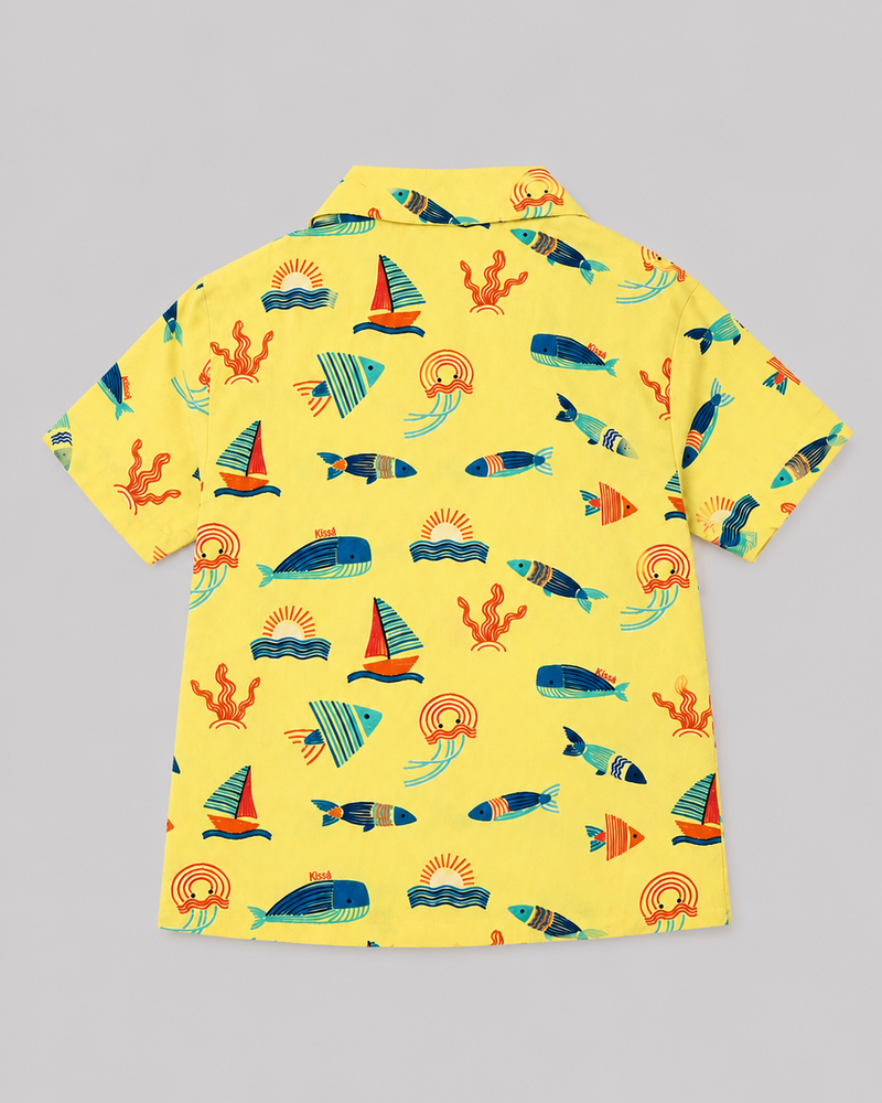Yellow Ocean Print Shirt