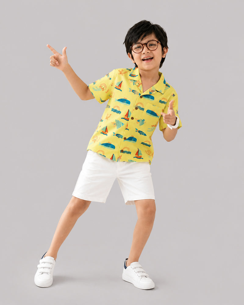 Yellow Ocean Print Shirt
