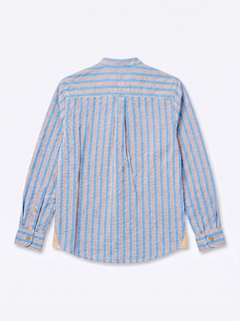 Mandarin Collar Stripe Full Sleeve Shirt
