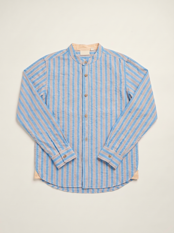 Mandarin Collar Stripe Full Sleeve Shirt