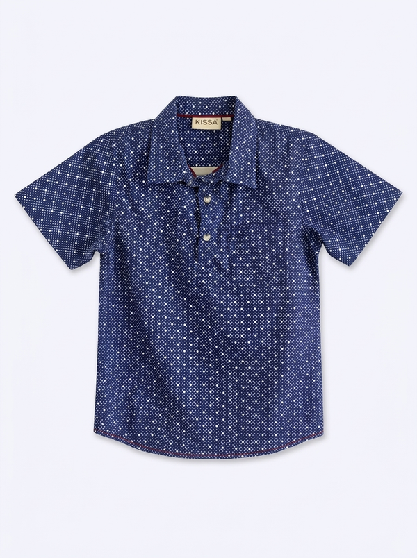 Navy Polka Dot Shirt