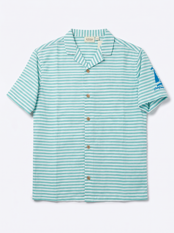 Green Stripe Boat Shirt