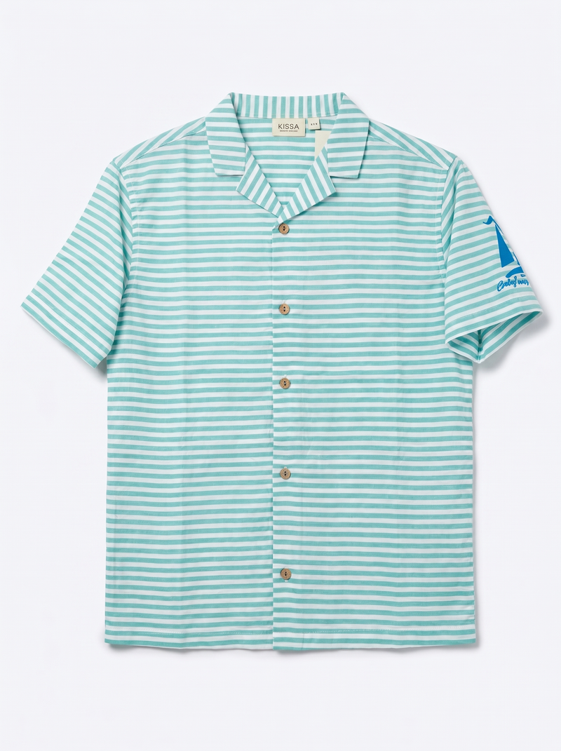 Green Stripe Boat Shirt