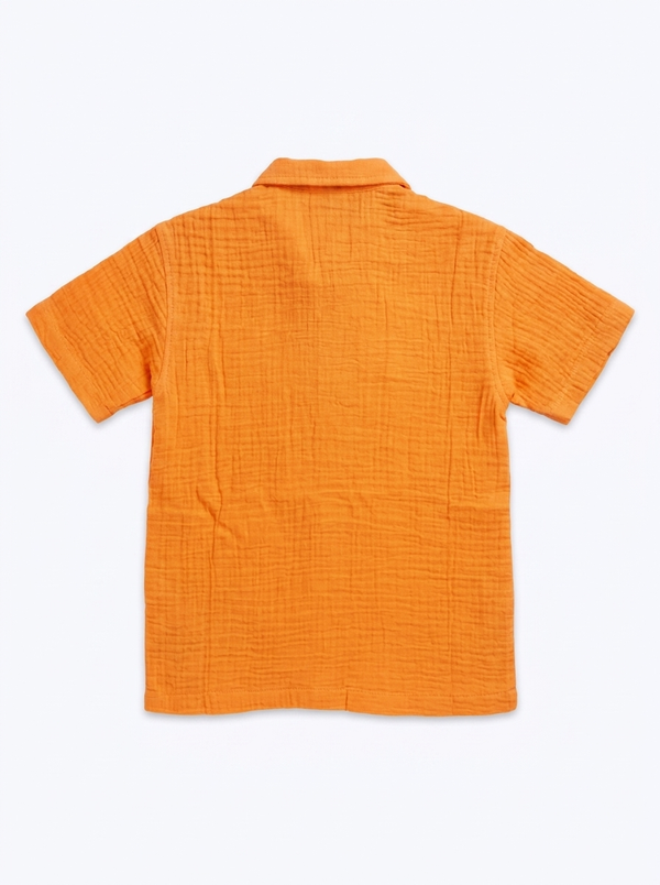 Orange Embroidered Shirt