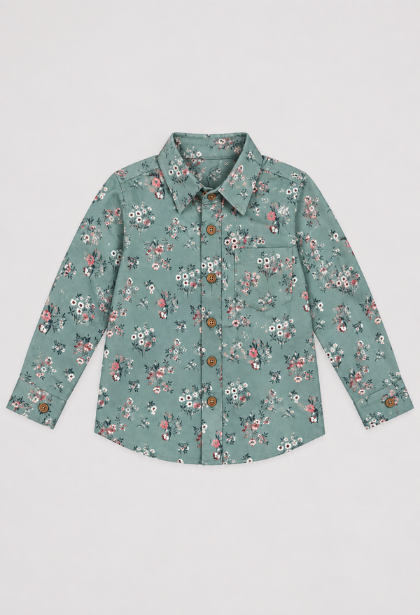 Boys Floral Printed Full Sleeve Shirt