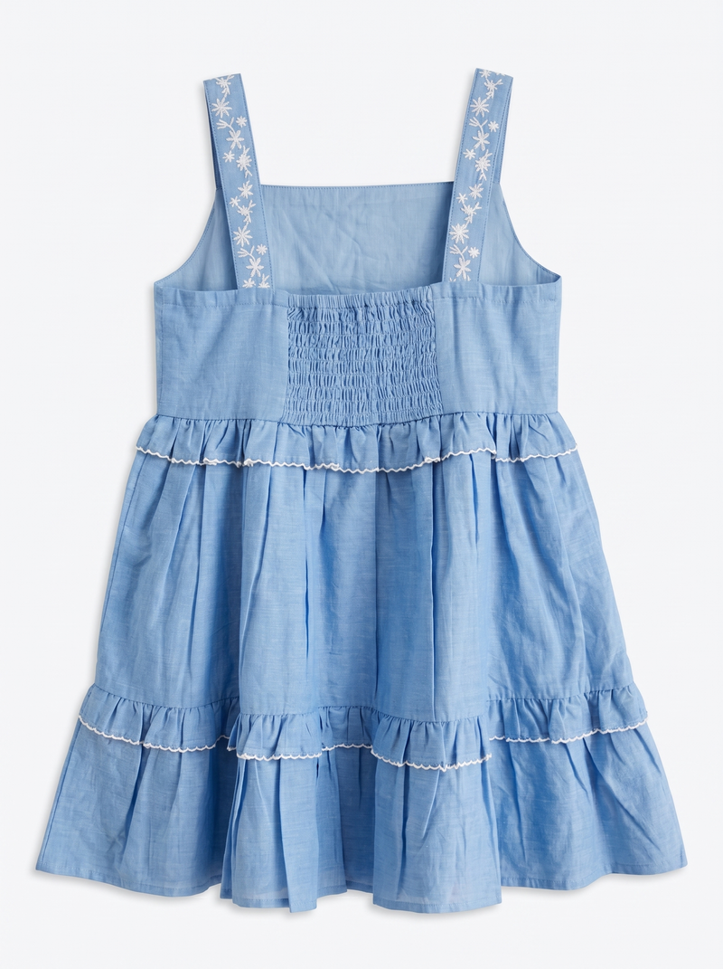 Chambray Denim Layered Dress