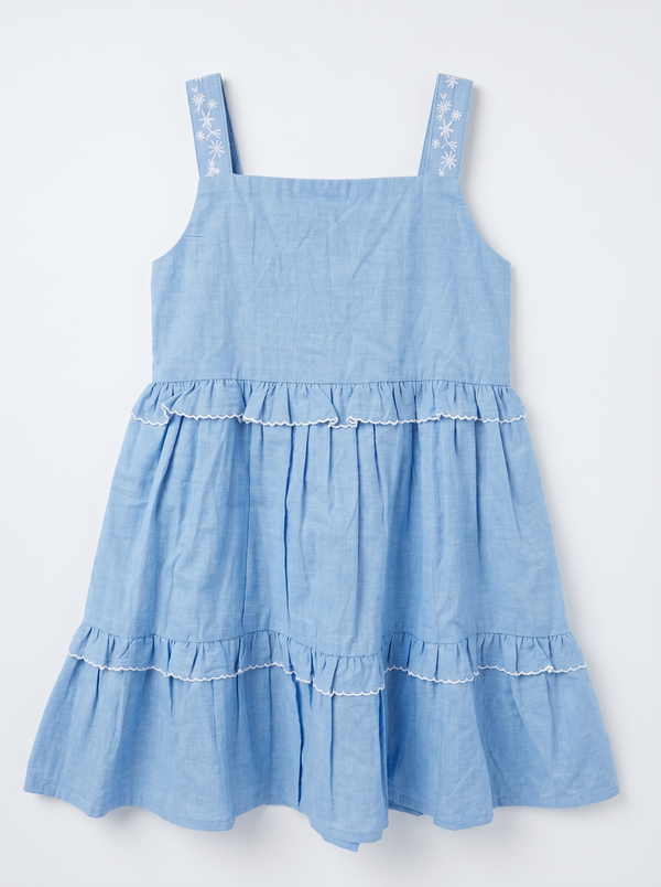 Chambray Denim Layered Dress