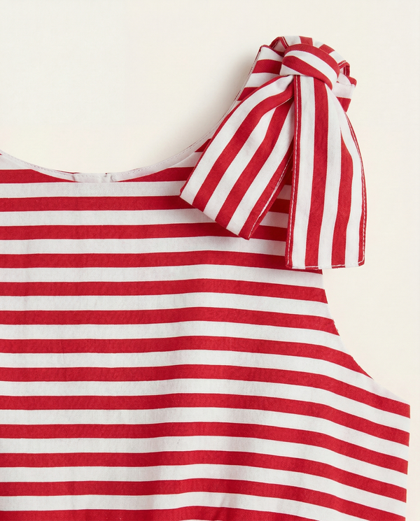 Red Stripe Bow-Tie Dress