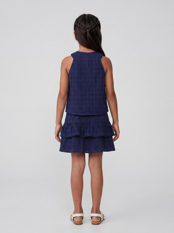 Navy Halter Top & Tiered Skirt Set