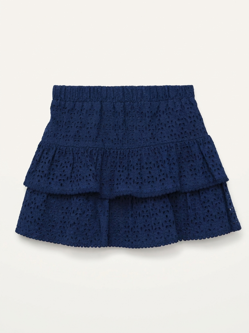 Navy Halter Top & Tiered Skirt Set