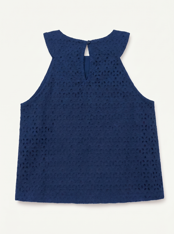 Navy Halter Top & Tiered Skirt Set