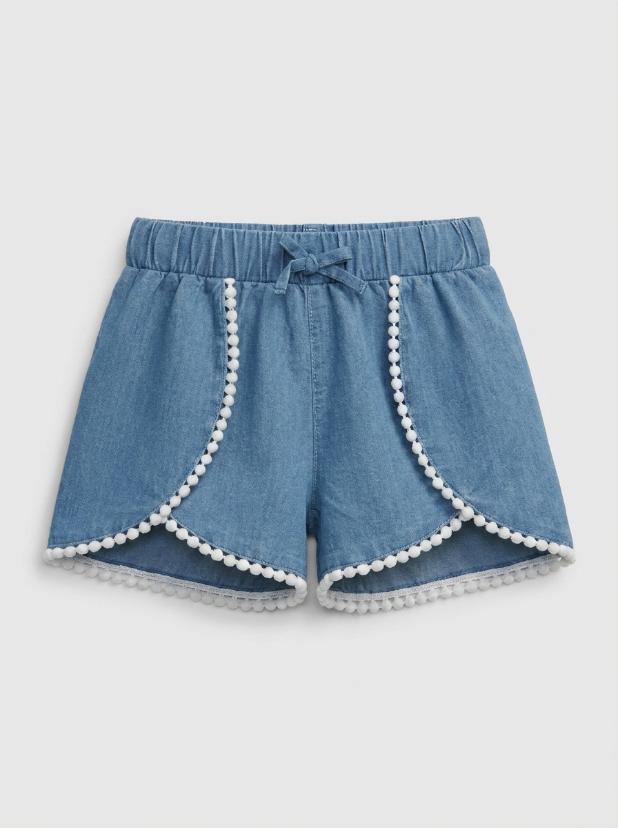 Denim Lace Shorts