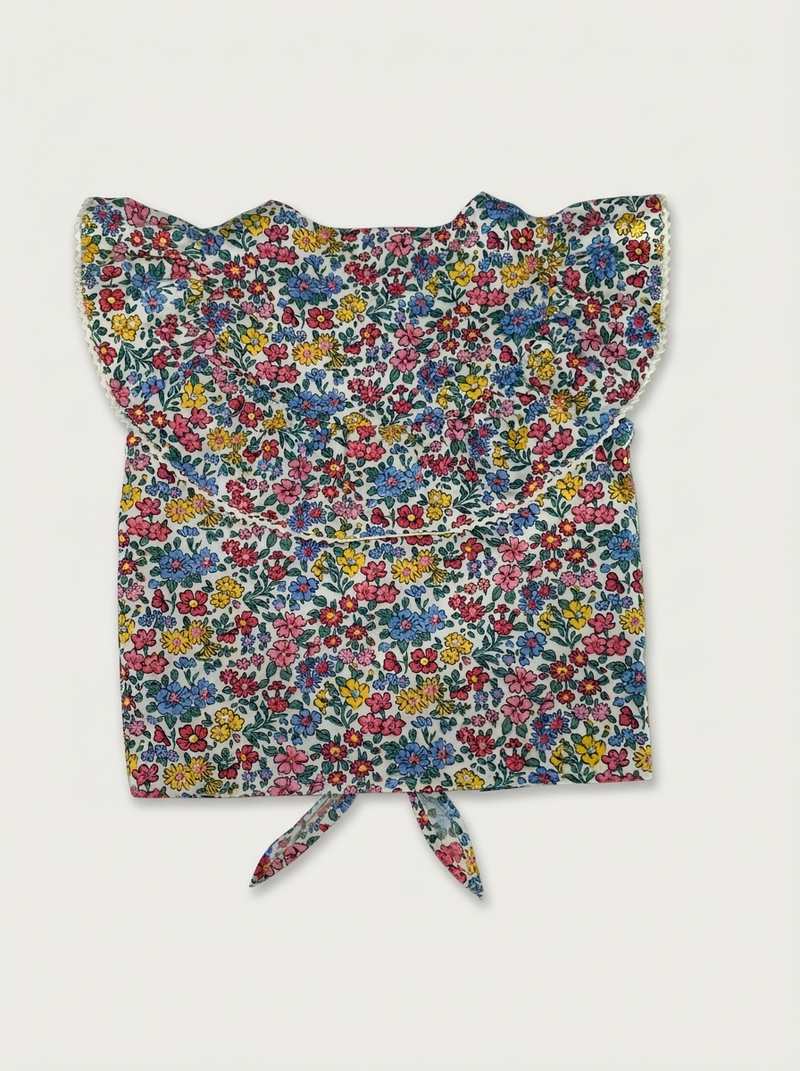 Floral Big Flutter Neck Top