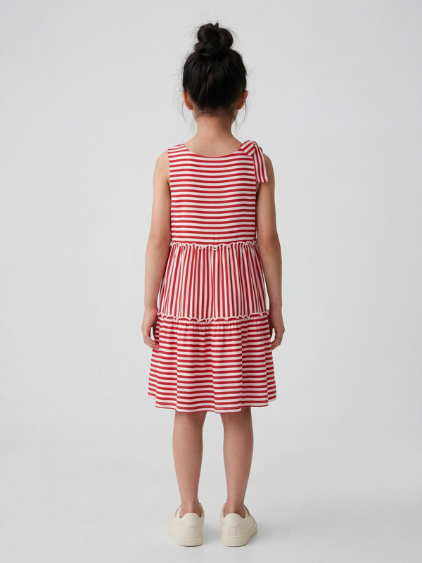 Red Stripe Bow-Tie Dress