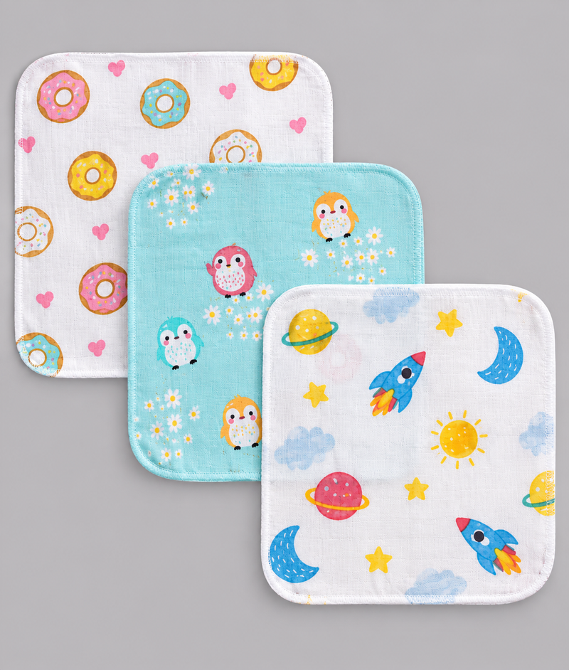 Baby Muslin Cotton Washcloth Set of 3