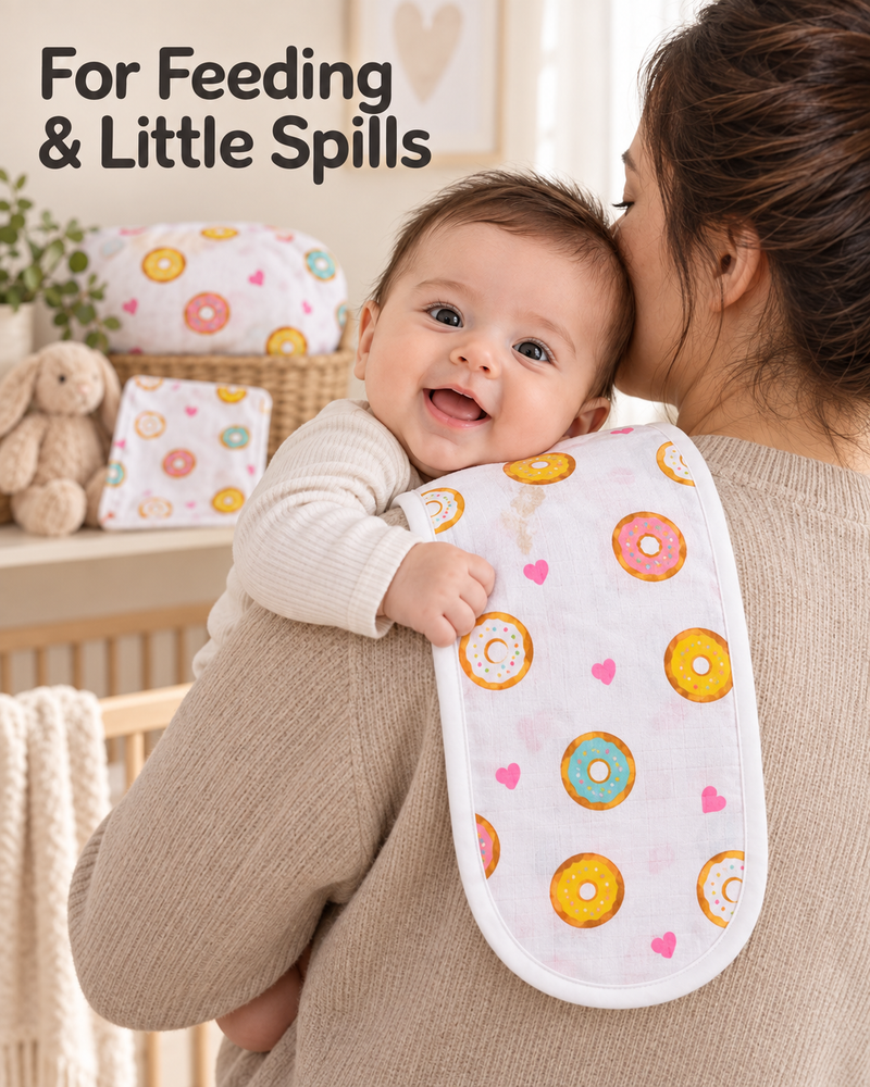 Baby Gift Set – 3 Swaddles, 3 Burp Cloths & 3 Washcloths