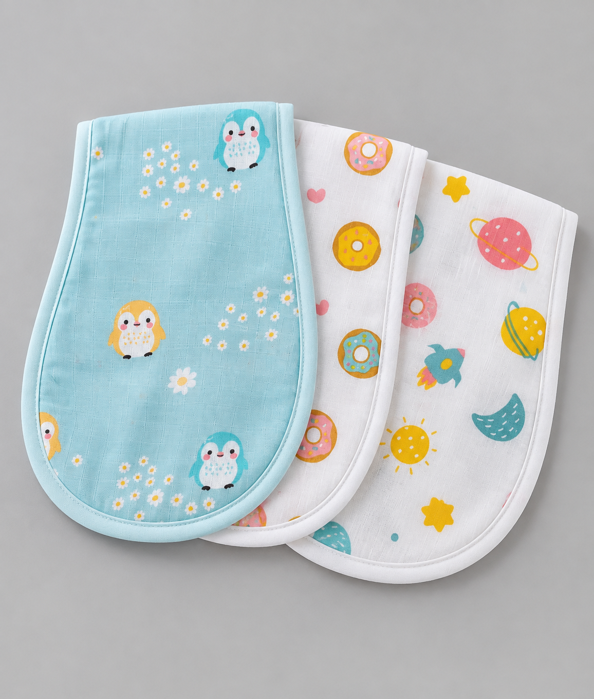 Cotton Muslin Burp Cloths for Baby - 3 Pack
