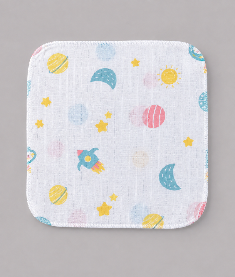 Muslin Cotton Washcloth for Newborns - Planet Print
