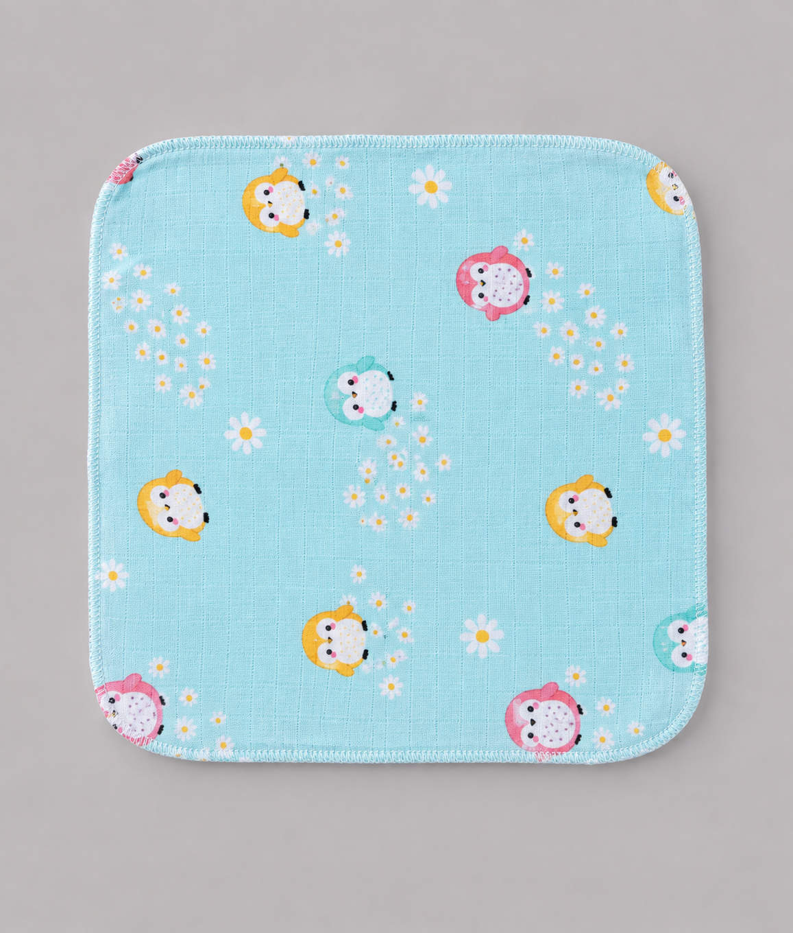 Muslin Cotton Washcloth for Newborns - Penguin Print