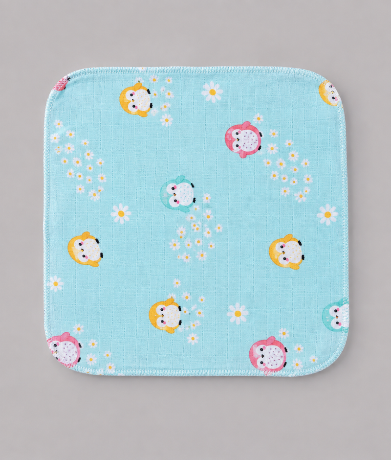 Muslin Cotton Washcloth for Newborns - Penguin Print
