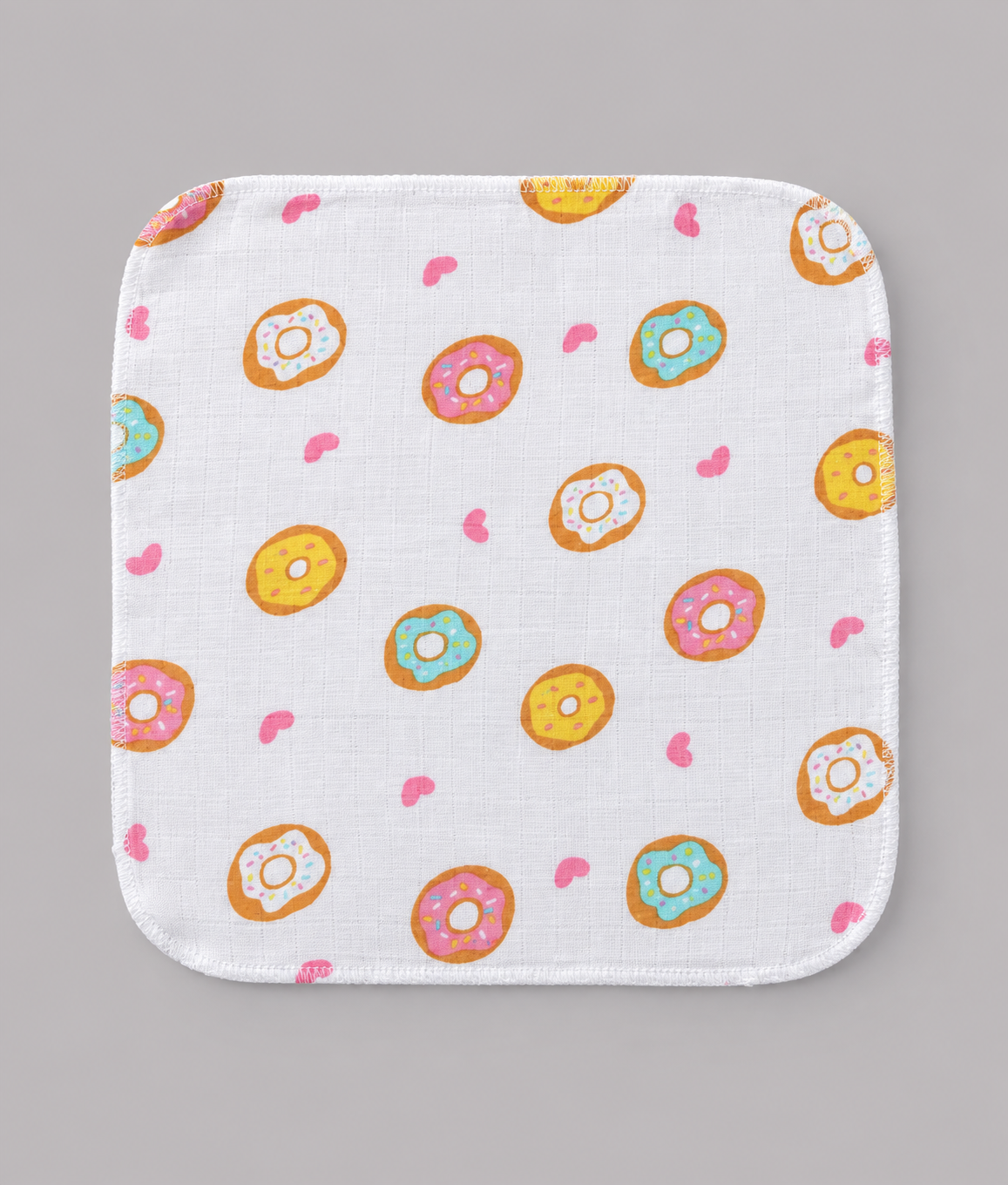 Muslin Cotton Washcloth for Newborns - Donut Print